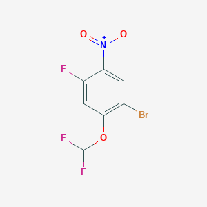 molecular formula C7H3BrF3NO3 B1410323 1-Bromo-2-difluoromethoxy-4-fluoro-5-nitrobenzene CAS No. 1807196-03-7