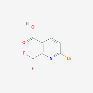 molecular formula C7H4BrF2NO2 B1410327 6-溴-2-(二氟甲基)吡啶-3-甲酸 CAS No. 1211536-36-5