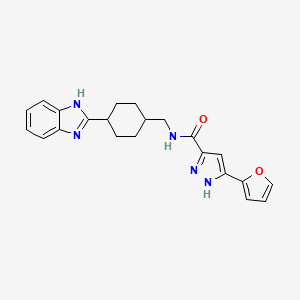 N-((4-(1H-benzo[d]imidazol-2-yl)cyclohexyl)methyl)-3-(furan-2-yl)-1H-pyrazole-5-carboxamide