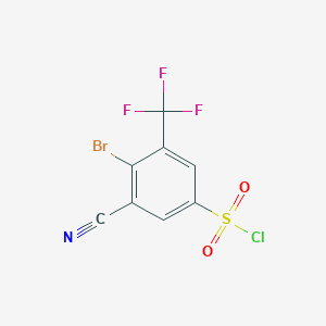 molecular formula C8H2BrClF3NO2S B1410337 4-Bromo-3-cyano-5-(trifluoromethyl)benzenesulfonyl chloride CAS No. 1805023-07-7