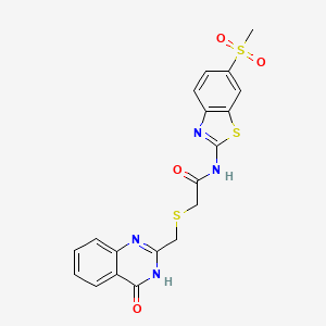 2-{[(4-hydroxyquinazolin-2-yl)methyl]sulfanyl}-N-[(2E)-6-(methylsulfonyl)-1,3-benzothiazol-2(3H)-ylidene]acetamide