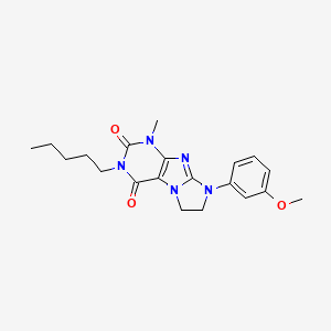 6-(3-Methoxyphenyl)-4-methyl-2-pentyl-7,8-dihydropurino[7,8-a]imidazole-1,3-dione