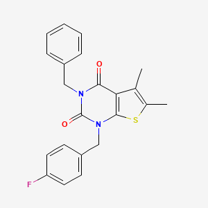 3-benzyl-1-[(4-fluorophenyl)methyl]-5,6-dimethyl-1H,2H,3H,4H-thieno[2,3-d]pyrimidine-2,4-dione