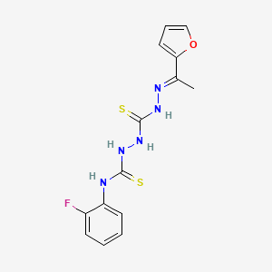 1-(2-fluorophenyl)-3-[[(E)-1-(furan-2-yl)ethylideneamino]carbamothioylamino]thiourea