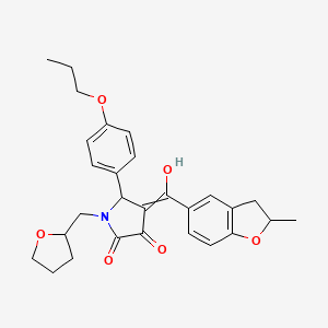 3-hydroxy-4-(2-methyl-2,3-dihydro-1-benzofuran-5-carbonyl)-1-[(oxolan-2-yl)methyl]-5-(4-propoxyphenyl)-2,5-dihydro-1H-pyrrol-2-one