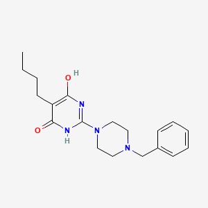 molecular formula C19H26N4O2 B14103457 2-(4-benzylpiperazin-1-yl)-5-butyl-6-hydroxypyrimidin-4(3H)-one 