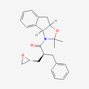 molecular formula C24H27NO3 B14103469 (2S)-1-[(3aR,8bS)-2,2-dimethyl-4,8b-dihydro-3aH-indeno[1,2-d][1,3]oxazol-1-yl]-2-benzyl-3-[(2R)-oxiran-2-yl]propan-1-one 