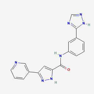 5-(pyridin-3-yl)-N-[3-(1H-1,2,4-triazol-3-yl)phenyl]-1H-pyrazole-3-carboxamide