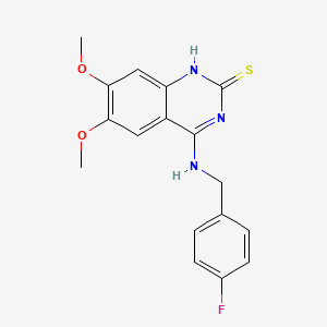 molecular formula C17H16FN3O2S B14103524 4-[(4-fluorophenyl)methylamino]-6,7-dimethoxy-1H-quinazoline-2-thione 