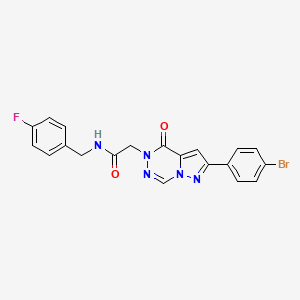 molecular formula C20H15BrFN5O2 B14103530 2-[2-(4-bromophenyl)-4-oxopyrazolo[1,5-d][1,2,4]triazin-5(4H)-yl]-N-(4-fluorobenzyl)acetamide 