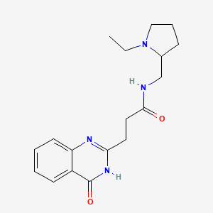 N-[(1-ethylpyrrolidin-2-yl)methyl]-3-(4-oxo-3,4-dihydroquinazolin-2-yl)propanamide