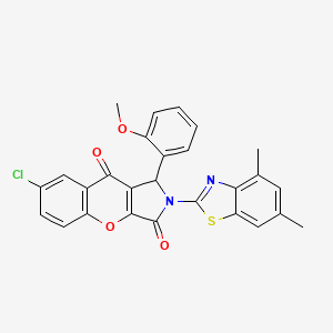 molecular formula C27H19ClN2O4S B14103545 7-Chloro-2-(4,6-dimethyl-1,3-benzothiazol-2-yl)-1-(2-methoxyphenyl)-1,2-dihydrochromeno[2,3-c]pyrrole-3,9-dione 