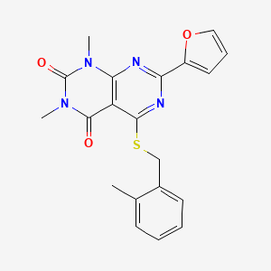 7-(furan-2-yl)-1,3-dimethyl-5-((2-methylbenzyl)thio)pyrimido[4,5-d]pyrimidine-2,4(1H,3H)-dione