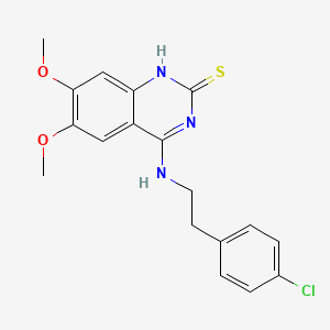 molecular formula C18H18ClN3O2S B14103604 4-{[2-(4-Chlorophenyl)ethyl]amino}-6,7-dimethoxy-1,2-dihydroquinazoline-2-thione 