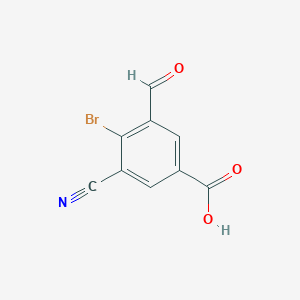 molecular formula C9H4BrNO3 B1410368 4-Bromo-3-cyano-5-formylbenzoic acid CAS No. 1805247-03-3
