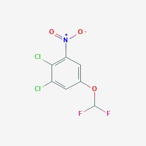 molecular formula C7H3Cl2F2NO3 B1410371 1,2-Dichloro-5-difluoromethoxy-3-nitrobenzene CAS No. 1806297-61-9