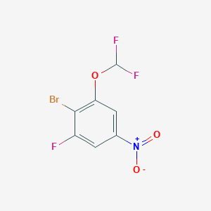 molecular formula C7H3BrF3NO3 B1410372 1-Bromo-2-difluoromethoxy-6-fluoro-4-nitrobenzene CAS No. 1805524-99-5