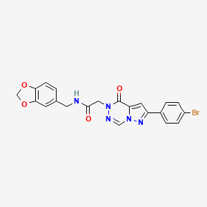 N-(1,3-benzodioxol-5-ylmethyl)-2-[2-(4-bromophenyl)-4-oxopyrazolo[1,5-d][1,2,4]triazin-5(4H)-yl]acetamide