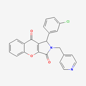 molecular formula C23H15ClN2O3 B14103793 1-(3-Chlorophenyl)-2-(pyridin-4-ylmethyl)-1,2-dihydrochromeno[2,3-c]pyrrole-3,9-dione 