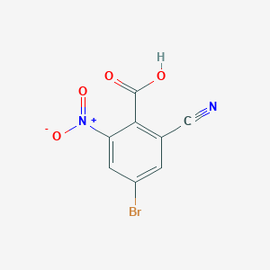 molecular formula C8H3BrN2O4 B1410381 4-Bromo-2-cyano-6-nitrobenzoic acid CAS No. 1804403-12-0
