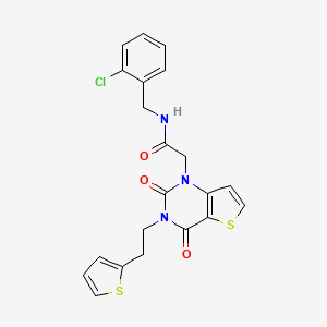 molecular formula C21H18ClN3O3S2 B14103831 N-(2-chlorobenzyl)-2-(2,4-dioxo-3-(2-(thiophen-2-yl)ethyl)-3,4-dihydrothieno[3,2-d]pyrimidin-1(2H)-yl)acetamide 