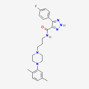 N-(3-(4-(2,5-dimethylphenyl)piperazin-1-yl)propyl)-4-(4-fluorophenyl)-1H-1,2,3-triazole-5-carboxamide