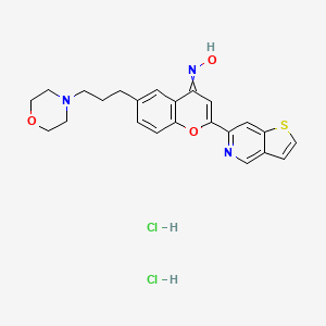 N-[6-(3-morpholin-4-ylpropyl)-2-thieno[3,2-c]pyridin-6-ylchromen-4-ylidene]hydroxylamine;dihydrochloride