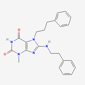 3-methyl-8-[(2-phenylethyl)amino]-7-(3-phenylpropyl)-3,7-dihydro-1H-purine-2,6-dione