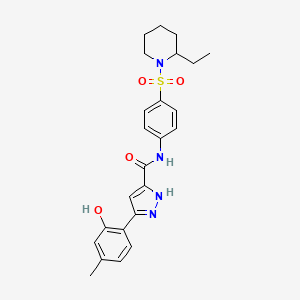 molecular formula C24H28N4O4S B14103902 N-{4-[(2-ethylpiperidin-1-yl)sulfonyl]phenyl}-5-(2-hydroxy-4-methylphenyl)-1H-pyrazole-3-carboxamide 