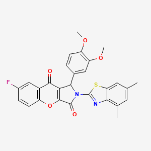 1-(3,4-Dimethoxyphenyl)-2-(4,6-dimethyl-1,3-benzothiazol-2-yl)-7-fluoro-1,2-dihydrochromeno[2,3-c]pyrrole-3,9-dione