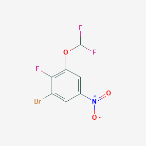 molecular formula C7H3BrF3NO3 B1410397 1-Bromo-3-difluoromethoxy-2-fluoro-5-nitrobenzene CAS No. 1807172-71-9