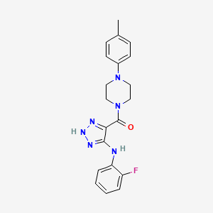 {5-[(2-fluorophenyl)amino]-1H-1,2,3-triazol-4-yl}[4-(4-methylphenyl)piperazin-1-yl]methanone