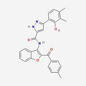 molecular formula C28H23N3O4 B14103986 5-(2-hydroxy-3,4-dimethylphenyl)-N-{2-[(4-methylphenyl)carbonyl]-1-benzofuran-3-yl}-1H-pyrazole-3-carboxamide 