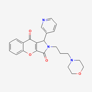 molecular formula C23H23N3O4 B14103988 2-[3-(Morpholin-4-yl)propyl]-1-(pyridin-3-yl)-1,2-dihydrochromeno[2,3-c]pyrrole-3,9-dione 