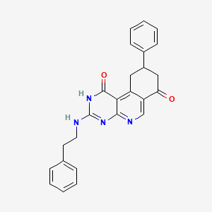 1-hydroxy-9-phenyl-3-[(2-phenylethyl)amino]-9,10-dihydropyrimido[4,5-c]isoquinolin-7(8H)-one