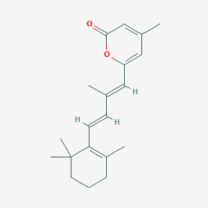 B141040 4-methyl-6-[(1E,3E)-2-methyl-4-(2,6,6-trimethylcyclohexen-1-yl)buta-1,3-dienyl]pyran-2-one CAS No. 87424-83-7