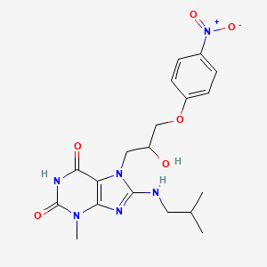 7-(2-hydroxy-3-(4-nitrophenoxy)propyl)-8-(isobutylamino)-3-methyl-1H-purine-2,6(3H,7H)-dione