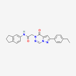 molecular formula C24H23N5O2 B14104093 N-(2,3-dihydro-1H-inden-5-yl)-2-(2-(4-ethylphenyl)-4-oxopyrazolo[1,5-d][1,2,4]triazin-5(4H)-yl)acetamide 