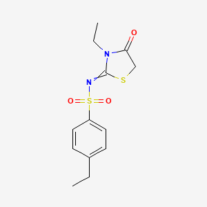 4-ethyl-N-(3-ethyl-4-oxo-1,3-thiazolidin-2-ylidene)benzenesulfonamide