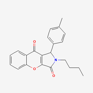 molecular formula C22H21NO3 B14104132 2-Butyl-1-(4-methylphenyl)-1,2-dihydrochromeno[2,3-c]pyrrole-3,9-dione 