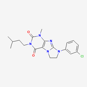 8-(3-chlorophenyl)-1-methyl-3-(3-methylbutyl)-7,8-dihydro-1H-imidazo[2,1-f]purine-2,4(3H,6H)-dione