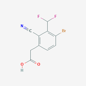 molecular formula C10H6BrF2NO2 B1410421 2-[4-Bromo-2-cyano-3-(difluoromethyl)phenyl]acetic acid CAS No. 1807030-10-9