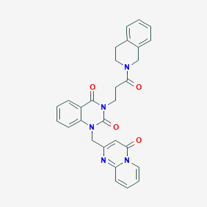 molecular formula C29H25N5O4 B14104226 3-[3-oxo-3-(1,2,3,4-tetrahydroisoquinolin-2-yl)propyl]-1-({4-oxo-4H-pyrido[1,2-a]pyrimidin-2-yl}methyl)-1,2,3,4-tetrahydroquinazoline-2,4-dione 