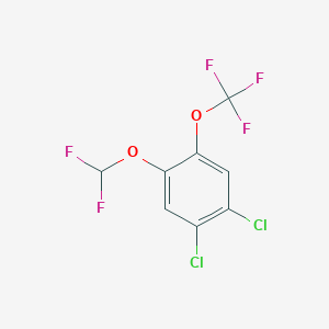 molecular formula C8H3Cl2F5O2 B1410423 1,2-Dichloro-4-difluoromethoxy-5-(trifluoromethoxy)benzene CAS No. 1807052-54-5