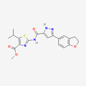 methyl 2-({[5-(2,3-dihydro-1-benzofuran-5-yl)-1H-pyrazol-3-yl]carbonyl}amino)-5-(propan-2-yl)-1,3-thiazole-4-carboxylate