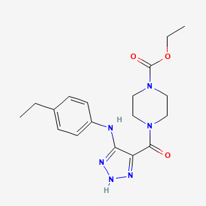 ethyl 4-({5-[(4-ethylphenyl)amino]-1H-1,2,3-triazol-4-yl}carbonyl)piperazine-1-carboxylate