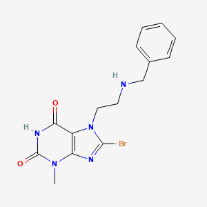 molecular formula C15H16BrN5O2 B14104257 7-[2-(benzylamino)ethyl]-8-bromo-3-methyl-3,7-dihydro-1H-purine-2,6-dione 