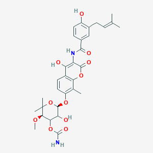 [(3R,6R)-5-hydroxy-6-[4-hydroxy-3-[[4-hydroxy-3-(3-methylbut-2-enyl)benzoyl]amino]-8-methyl-2-oxochromen-7-yl]oxy-3-methoxy-2,2-dimethyloxan-4-yl] carbamate