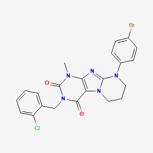 9-(4-bromophenyl)-3-(2-chlorobenzyl)-1-methyl-6,7,8,9-tetrahydropyrimido[2,1-f]purine-2,4(1H,3H)-dione