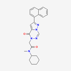 N-cyclohexyl-N-methyl-2-(2-(naphthalen-1-yl)-4-oxopyrazolo[1,5-d][1,2,4]triazin-5(4H)-yl)acetamide